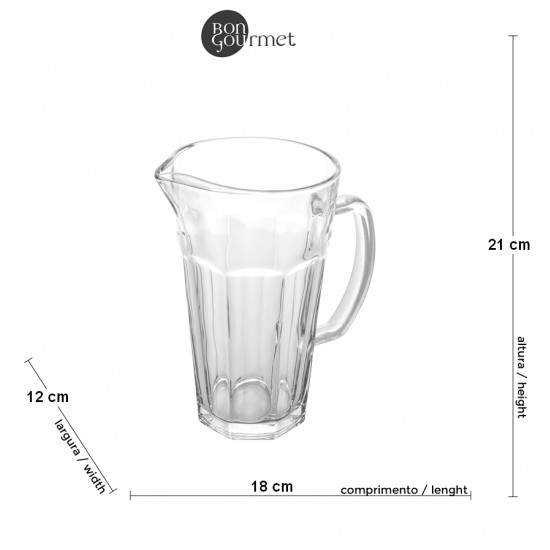 Jarra 1,2 Litros Allure Em Vidro Bom Gourmet